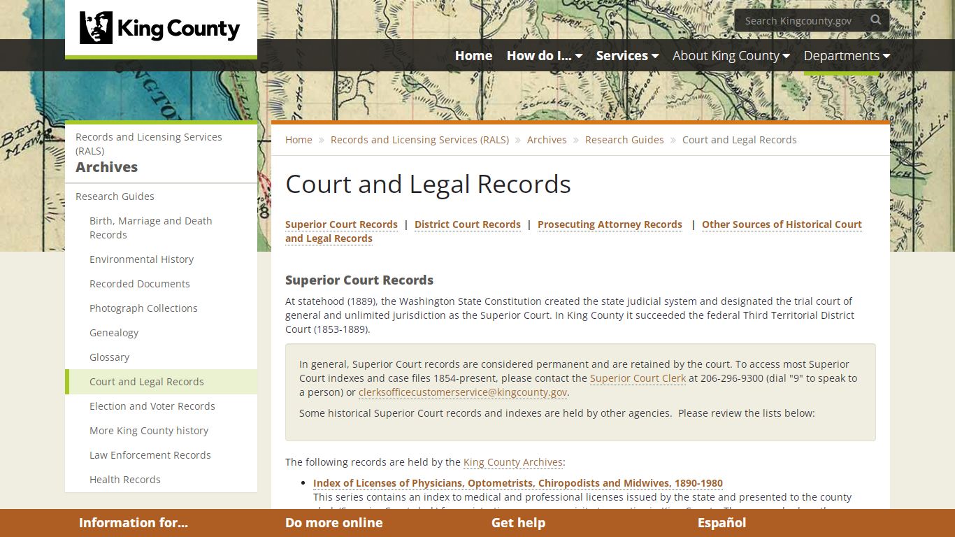 Court and Legal Records - King County - King County, Washington